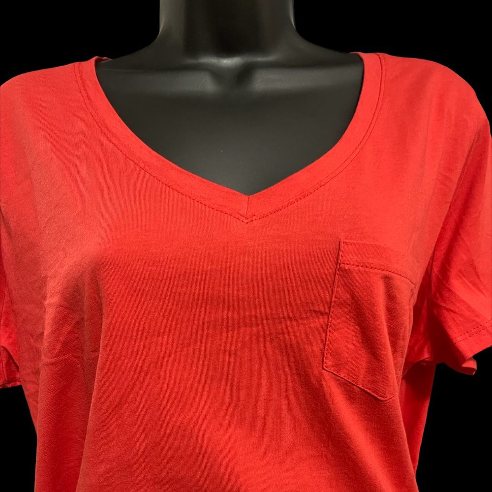 Women Plus Size Cotton Solid V-Neck